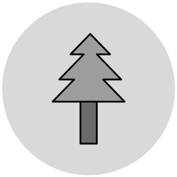 Pine Tree Icon Vector Illustration — Stock Vector