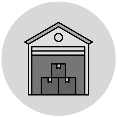 Depo simgesi vektör illüstrasyonu