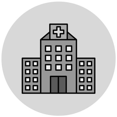 Hastane binası ikon vektör illüstrasyonu