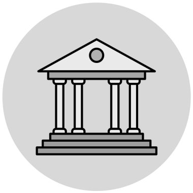 Banka binası simgesi, vektör illüstrasyonu