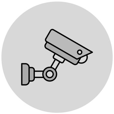 Güvenlik kamerası simgesi. Düz dizayn. vektör illüstrasyonu.