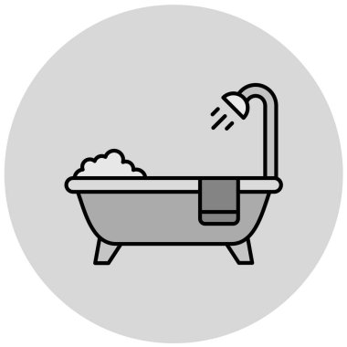 Küvet ikonu vektör illüstrasyonu