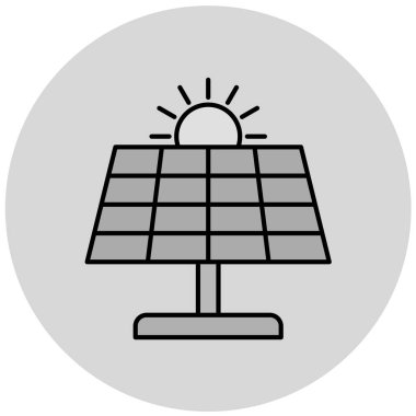 Güneş paneli ikon vektör illüstrasyonu