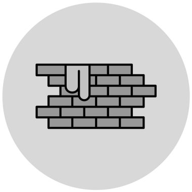 Tuğla duvar simgesi. vektör illüstrasyonu