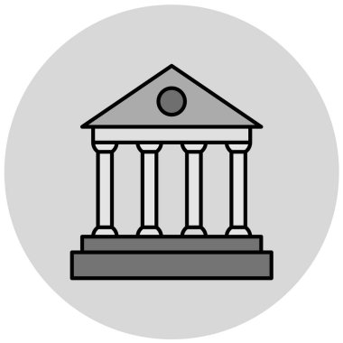 banka binası simgesi modada izole edilmiş arka plan