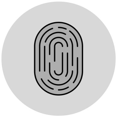 parmak izi vektör simgesi. Düz çizim. 10 saniye.