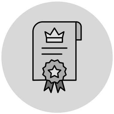 Sertifika. Web simgesi basit illüstrasyon