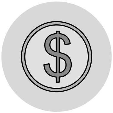 Dolar işareti simgesi. İnce çizgi sembolü. düz vektör illüstrasyonu.