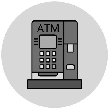 ATM 'de. Web simgesi basit illüstrasyon