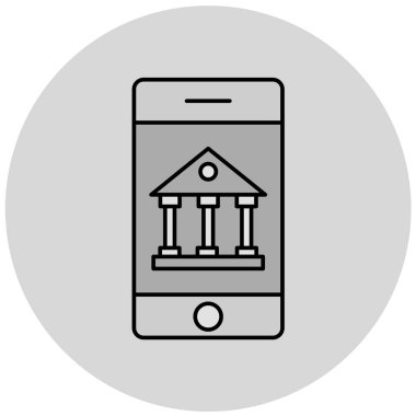 mobil bankacılık simgesi, vektör illüstrasyonu