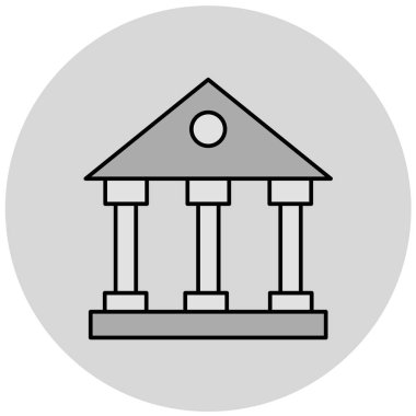 Banka binası simgesi, vektör illüstrasyonu