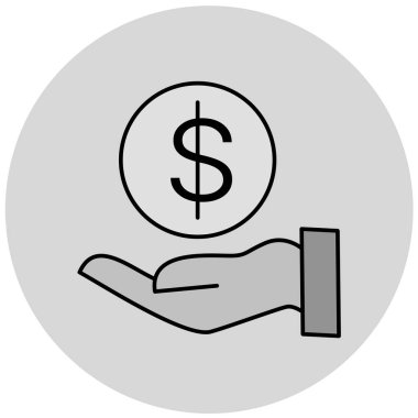 Dolar para simgesini tutan el.