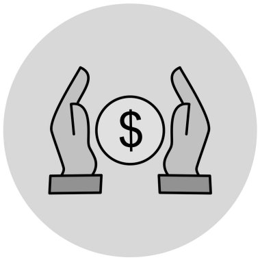 Dolar. Web simgesi basit illüstrasyon