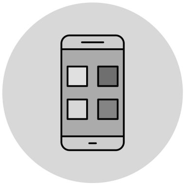 Cep telefonu simgesi, vektör illüstrasyonu