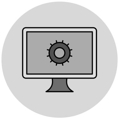 Bilgisayar. Web simgesi basit illüstrasyon