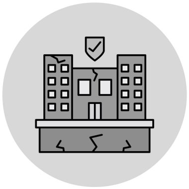 Bina. Web simgesi basit illüstrasyon