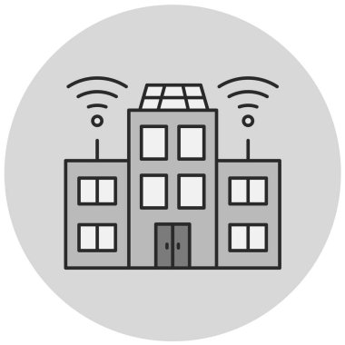 Modern yapı simgesinin vektör illüstrasyonu