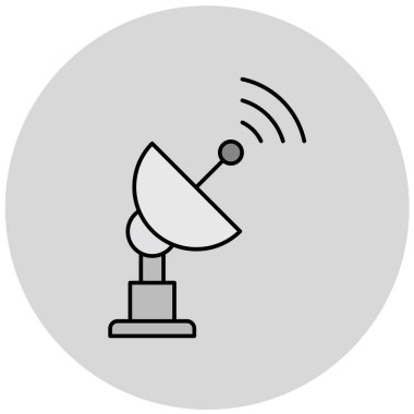 uydu anten simgesi, vektör illüstrasyonu