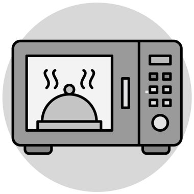 Mikrodalga fırın ikonu. Web için tost makinesi vektör simgelerinin basit çizimi