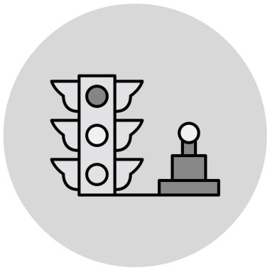 Moda tarzı izole edilmiş arka planda trafik ışıkları simgesi