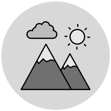 Dağları kutsal kişilerin resmi, vektör çizim