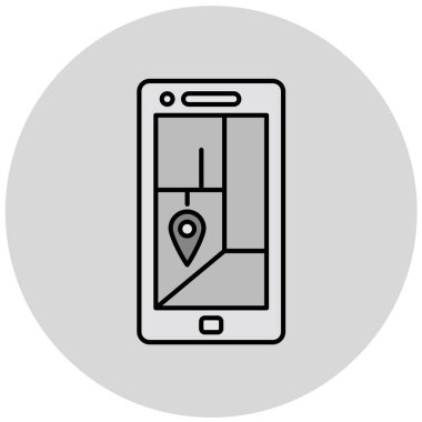 Cep telefonu simgesi, vektör illüstrasyonu