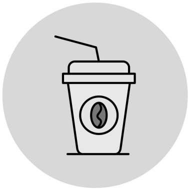 Kahve Kupası simgesi. Düz tasarım stili eps 10