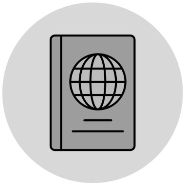 Pasaport. Web simgesi basit illüstrasyon