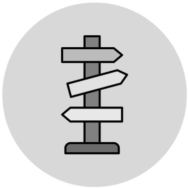 Yön sonrası simgesinin vektör illüstrasyonu