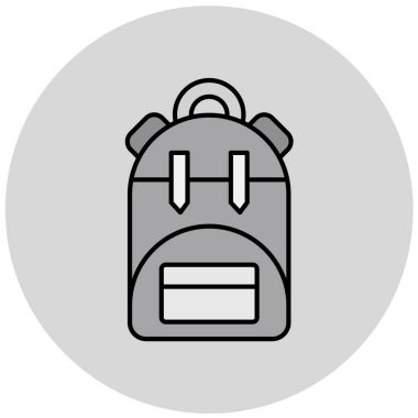 sırt çantası simgesi, vektör illüstrasyonu