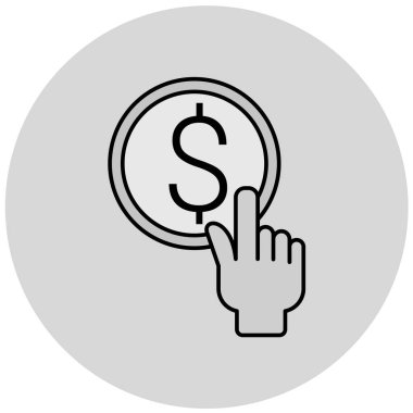 Dolar işareti simgesi, vektör çizimi