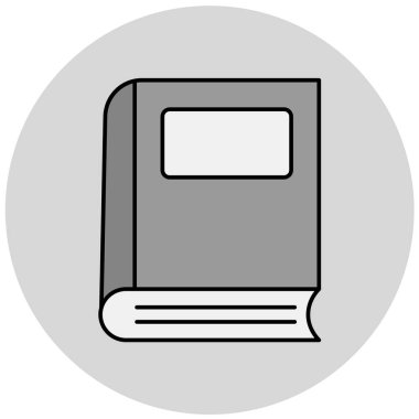 Beyaz arkaplanda izole edilmiş düz stil kitap simgesi. eğitim sembolü çizimi.