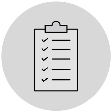 Kontrol listesi. Web simgesi basit illüstrasyon