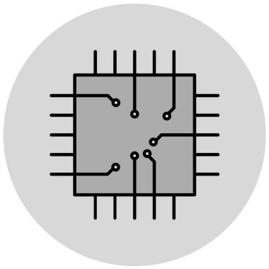 İşlemci. Web simgesi basit illüstrasyon