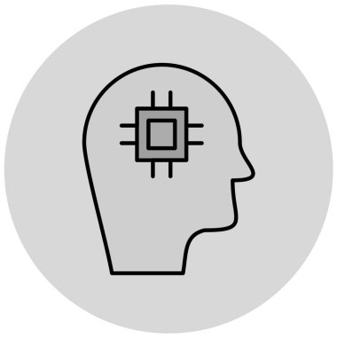 Beyin. Web simgesi basit illüstrasyon