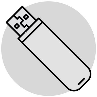 USB flash disk simgesi. Web için daha hafif bir vektör simgelerinin basit çizimi