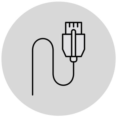 USB kablosu vektör satırı simgesi