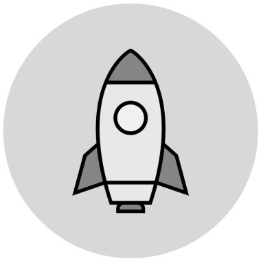 roket simgesi, vektör illüstrasyonu