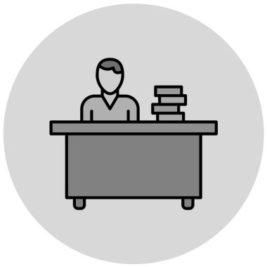 İş ve ofis çalışanı ikonu. Web için iş adamı vektör simgelerinin basit çizimi