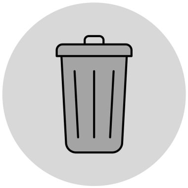 Çöp kutusu simgesi. Beyaz arkaplanda izole edilmiş web tasarımı için geri dönüşüm kutusu vektör simgelerinin basit çizimi