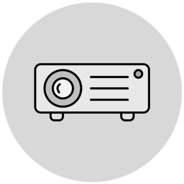 Video kamera simgesi. Web tasarımı için basit hoparlör vektör simgeleri çizimi