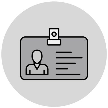 Kimlik kartı simgesi, vektör illüstrasyonu