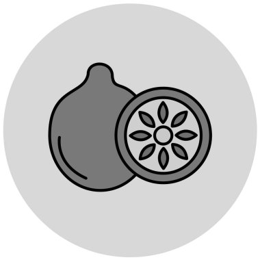 Tek izole edilmiş nar ikonunun vektör illüstrasyonu