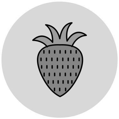 Çilekli. Web simgesi basit illüstrasyon