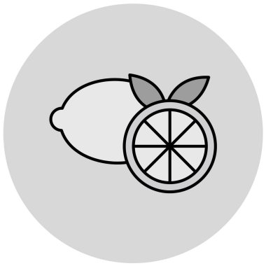 Limon ve meyve simgesinin vektör çizimi