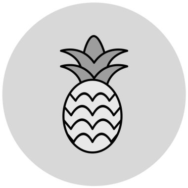 ananas ikonu vektör illüstrasyonu