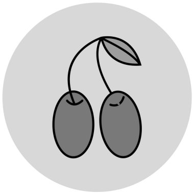 Kiraz. Web simgesi basit illüstrasyon