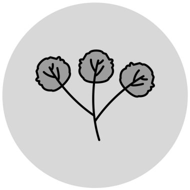 Tek bir ağaç simgesinin vektör illüstrasyonu