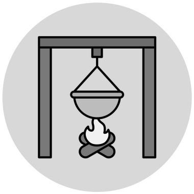 kamp vektörü simgesi modern basit düz resimleme