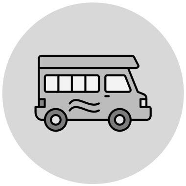 Otobüs. Web simgesi basit illüstrasyon